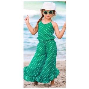 NEW Chiffon Green Polka Dot Jumpsuit